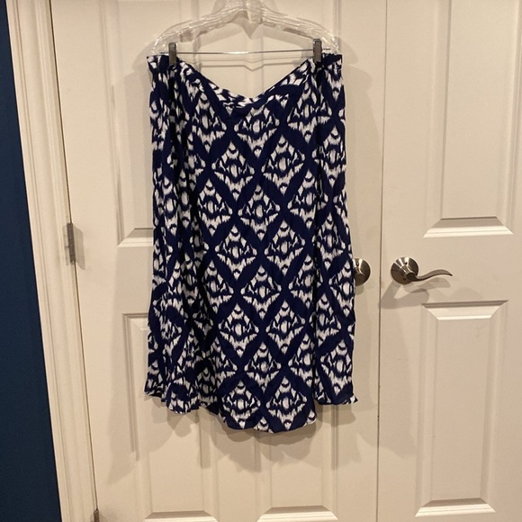 20W Talbots plus blue and white side zip skirt - new with tags - Picture 2 of 4